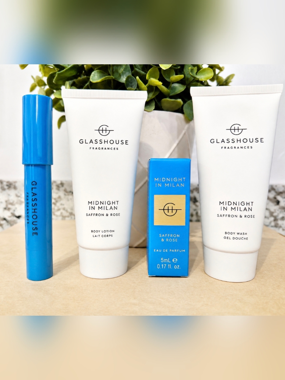 Glasshouse Fragrances Midnight in Milan Saffron & Rose Lotion + Mini Perfume